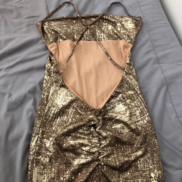 Fashion Nova Gold Dress - Picture 3 of 5